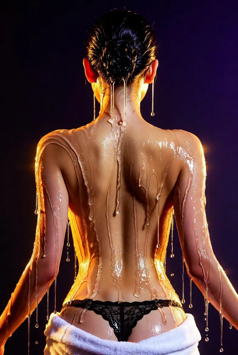 Nuru House Girl wrapped in Nuru Gel