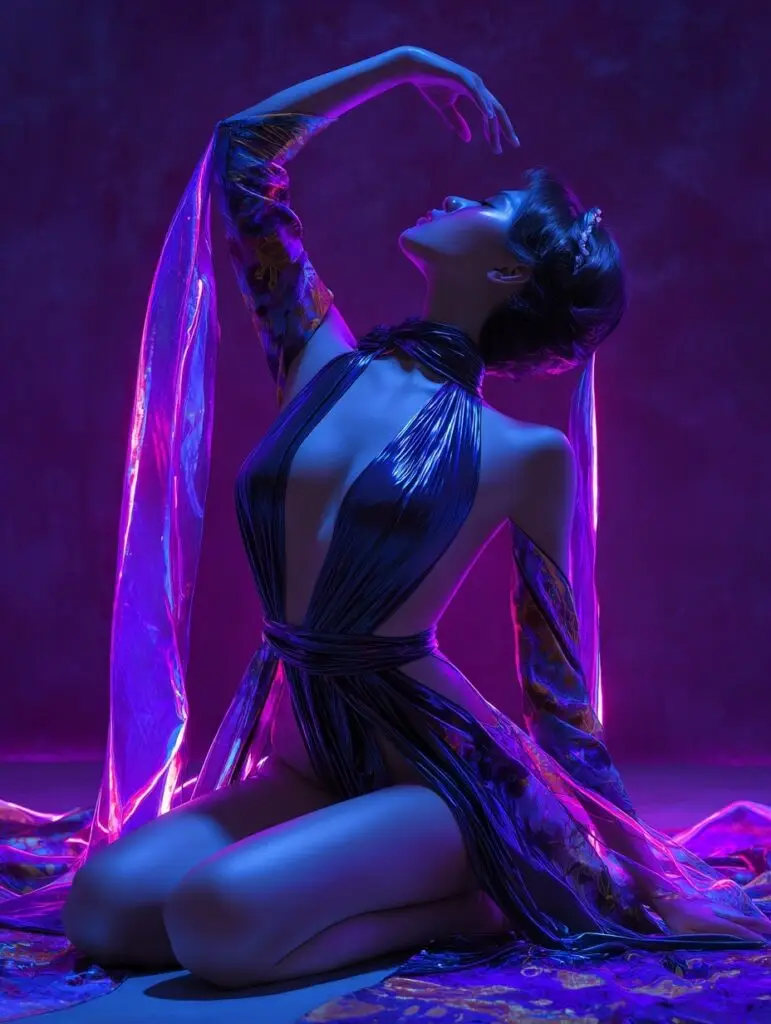 Nuru House Girl in Silk Dress